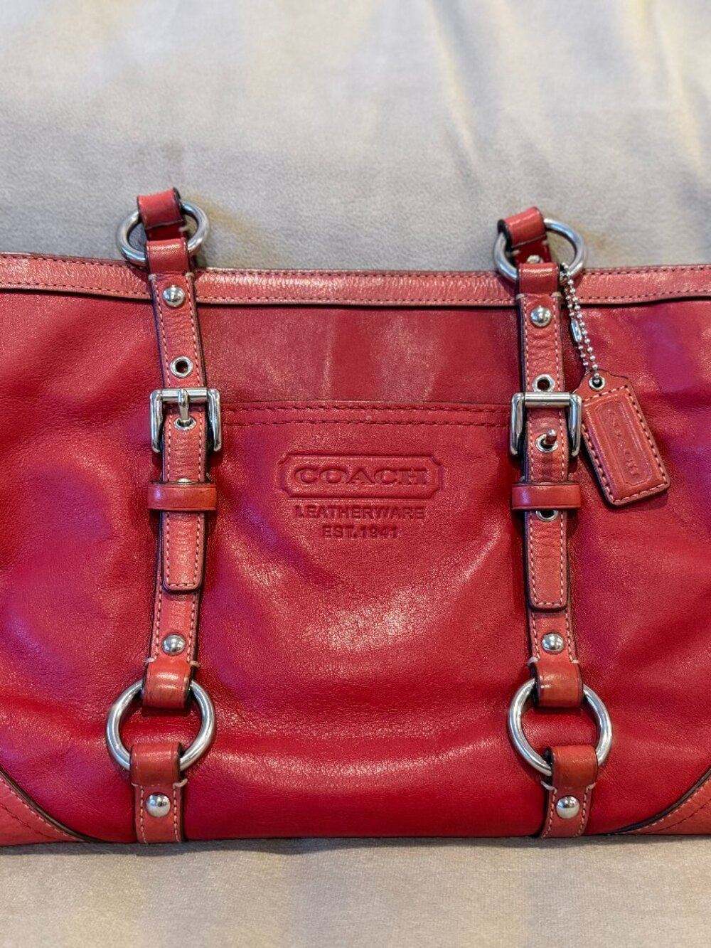 Coach Red Gallery East West Tote (F12343)